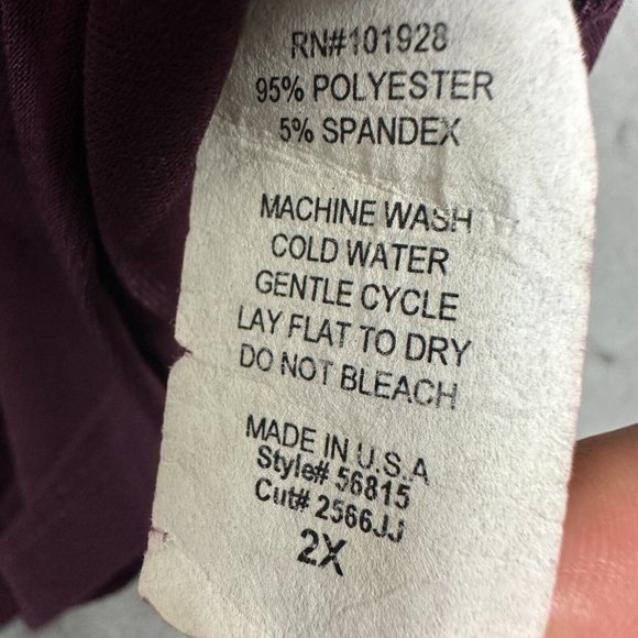 Susan Lawrence Womens Blouse Purple Pullover Sleeveless Plus Size 2X - Picture 7 of 11